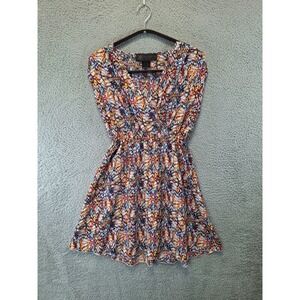 Kardashian Kollection Colorful Abstract Print Fit & Flare Dress Size Small‎